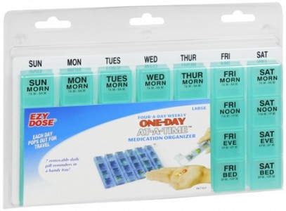 Ezy-Dose One-Day-At-A-Time Medication Organizer Four-A-Day Weekly Large ...