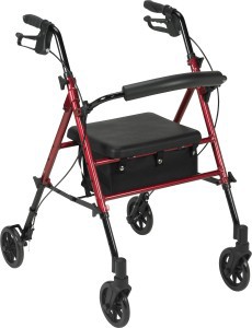 Adjustable Height Rollator with 6 Wheels