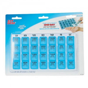EZY Dose One-Day-At-A-Time Weekly Medication Organizer Tray