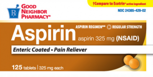 Aspirin Regular Strength 325 mg